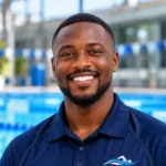Smiling Swim Club Coach Portrait Train Swimming Nairobi