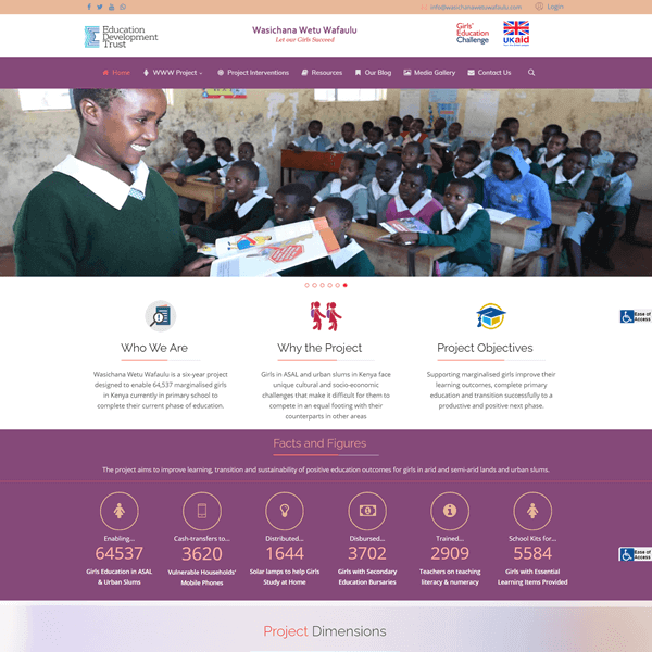 Wasichana Wetu Wafaulu - Asher Group Ltd NGO Website Design in Kenya