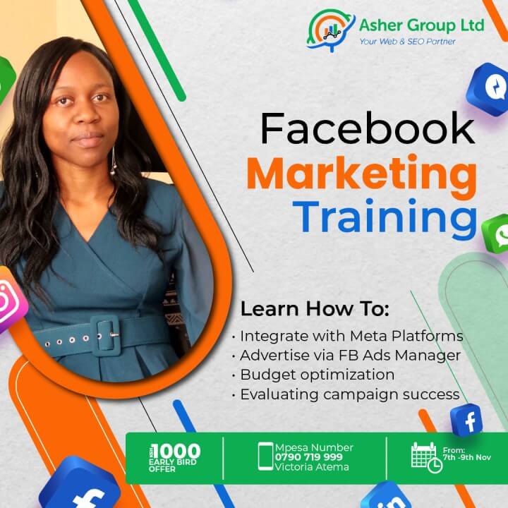 Facebook Marketing Training For Business Success With Atema Victoria, Asher Group Ltd